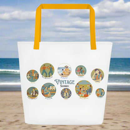 Vintage Spirit Large Tote Bag – Timeless Style &amp; Versatility