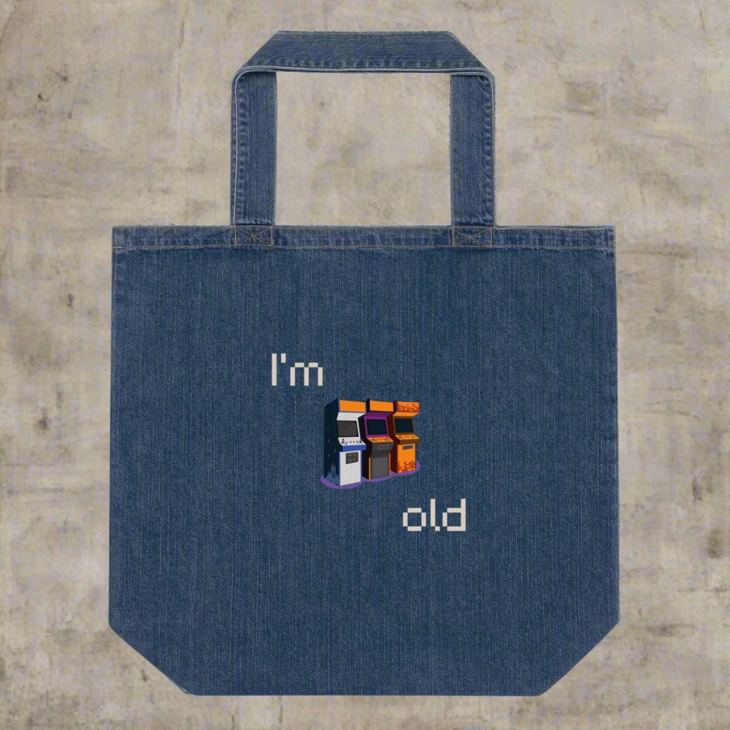 Organic denim tote bag &quot;I&