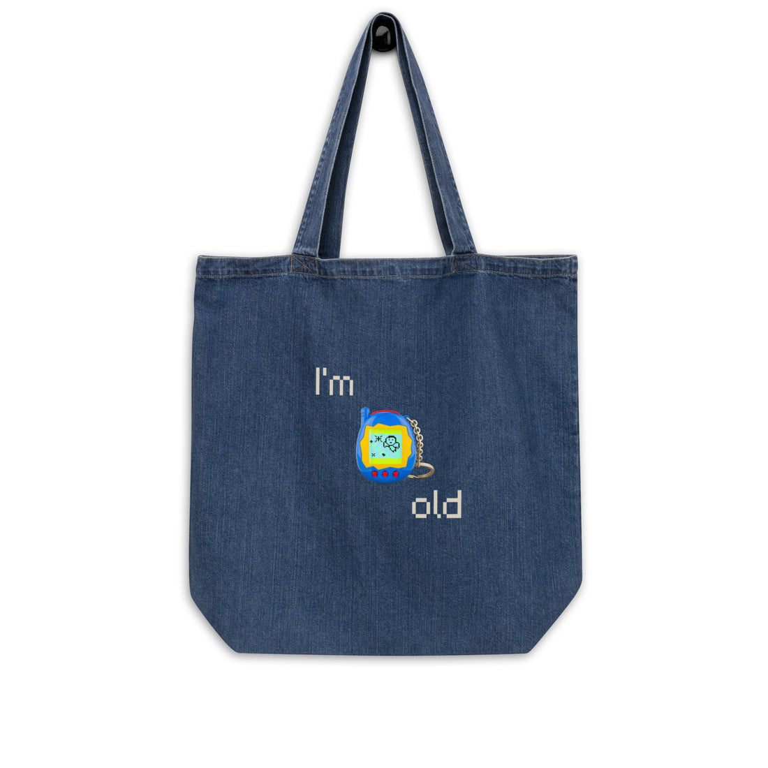 Organic denim tote bag &quot;I&